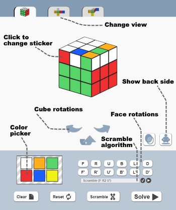 Rubik's Cube solver user interface