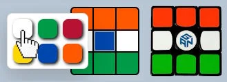 Setting a center sticker with a brand logo to white with the color picker
