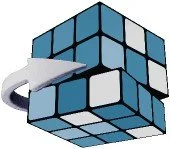 The D move: the bottom layer of the cube turned clockwise